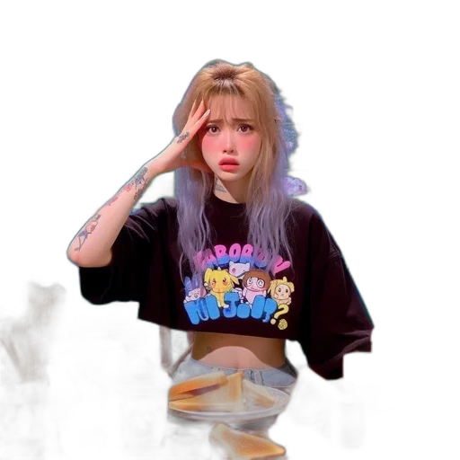 jacket, hair, creature, vaporwave transparent PNG cut-out