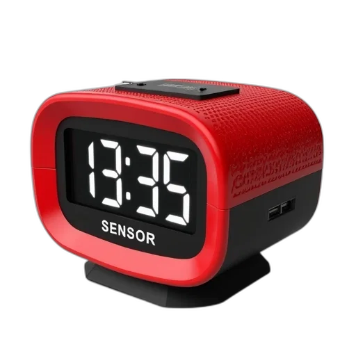 red, digital, alarm, clock transparent PNG cut-out