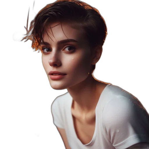 face, hair, jacket, crown transparent PNG cut-out