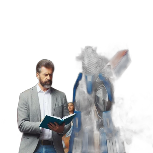 jacket, robot, staff, mask transparent PNG cut-out
