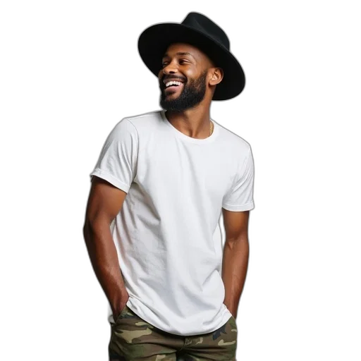 hat, jacket, earth tones, man transparent PNG cut-out