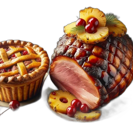 food, crown, photorealistic, 3d render transparent PNG cut-out
