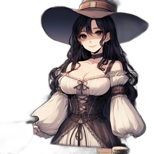 hat, dress, staff, crown transparent PNG cut-out