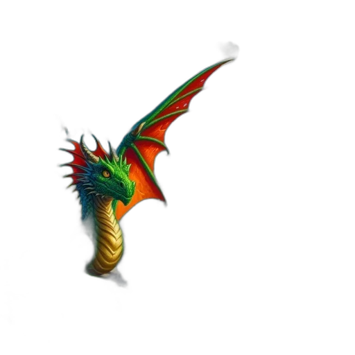 dragon, staff, creature, animal transparent PNG cut-out