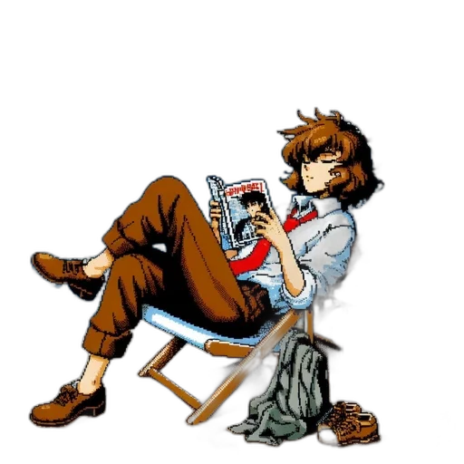 robot, jacket, weapon, staff transparent PNG cut-out