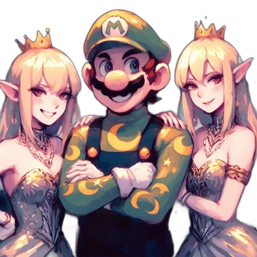 crown, mask, dress, pixel art transparent PNG cut-out