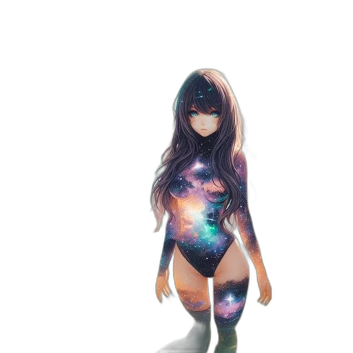 dress, robot, creature, hair transparent PNG cut-out