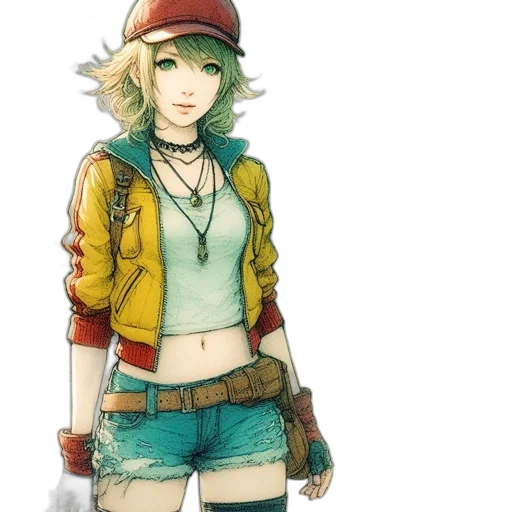 jacket, hat, staff, weapon transparent PNG cut-out