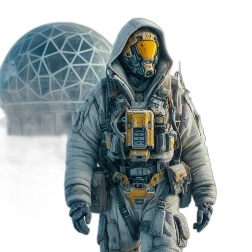 jacket, mask, robot, concept art transparent PNG cut-out