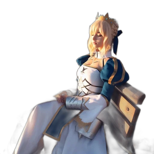 crown, dress, sword, staff transparent PNG cut-out