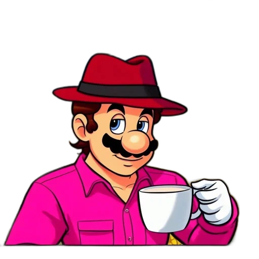 hat, staff, robot, pixel art transparent PNG cut-out