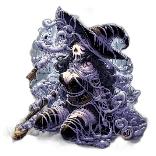 creature, mask, dragon, staff transparent PNG cut-out