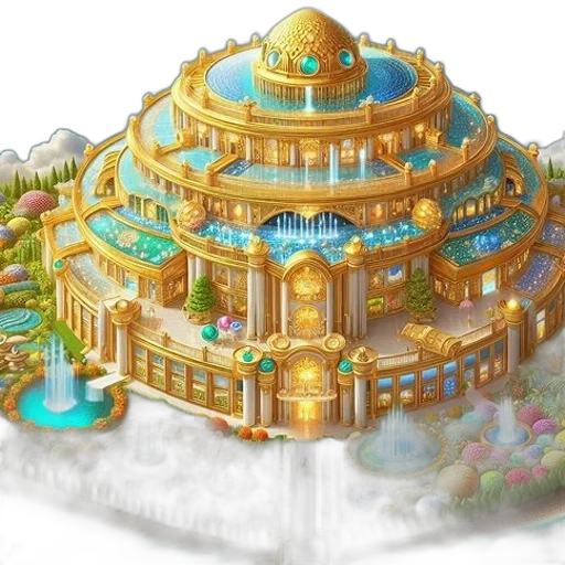 building, concept art, fantasy art, 3d render transparent PNG cut-out