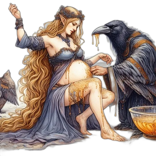 fantasy art, concept art, watercolor, fire transparent PNG cut-out
