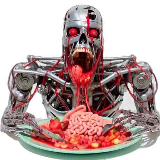robot, food, creature, cyberpunk transparent PNG cut-out