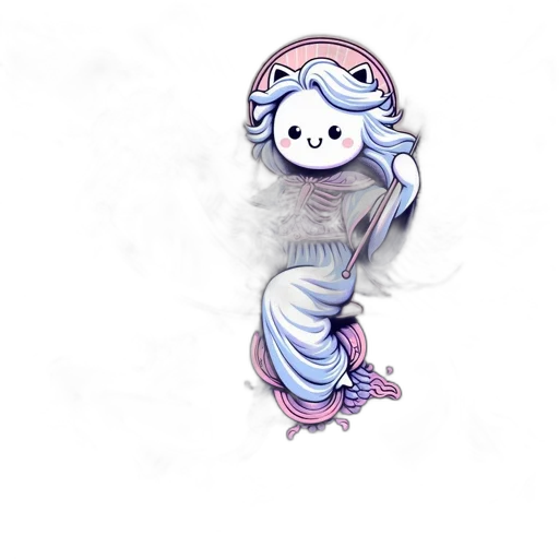 dress, creature, mask, staff transparent PNG cut-out