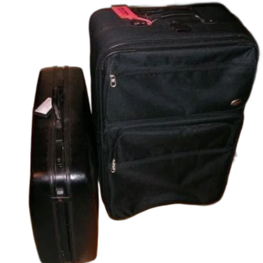 jacket, two, black, suitcases transparent PNG cut-out