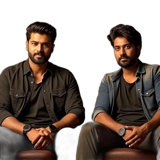 karthna, arjun, press, meet transparent PNG cut-out