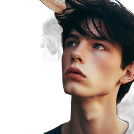 face, hair, dragon, hat transparent PNG cut-out