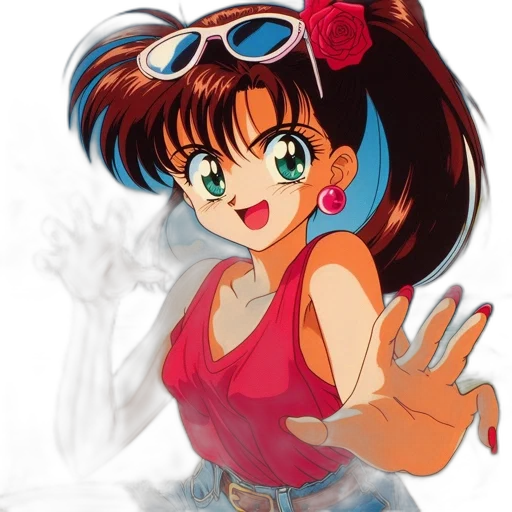dress, anime, vaporwave, cartoon transparent PNG cut-out