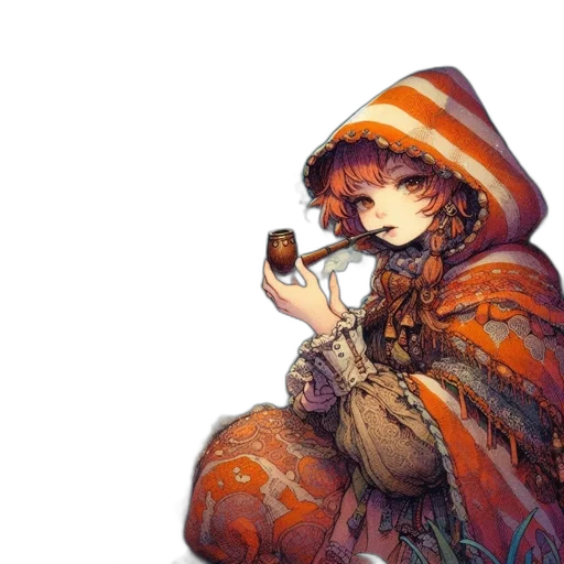 hat, staff, weapon, dress transparent PNG cut-out