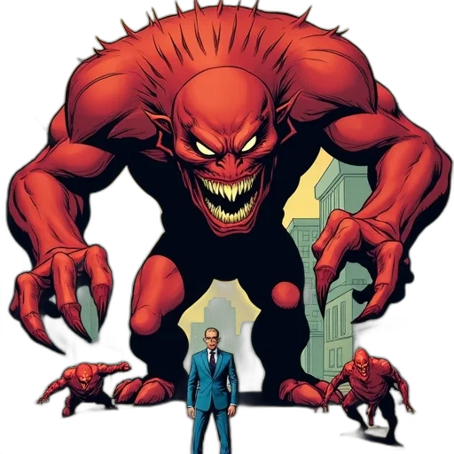 creature, comic book art, concept art, red transparent PNG cut-out