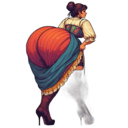 dress, staff, crown, hat transparent PNG cut-out