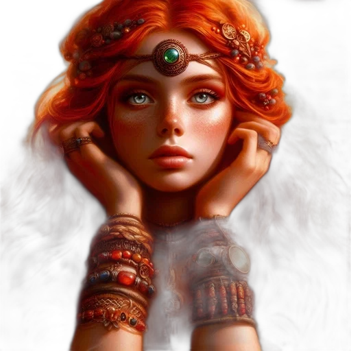 jewelry, crown, face, fantasy art transparent PNG cut-out