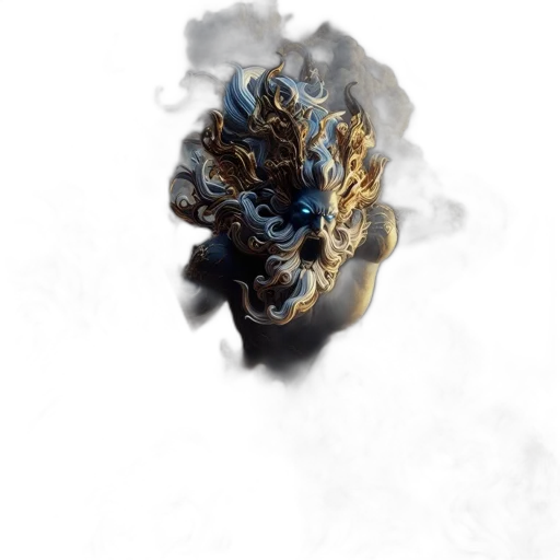 dragon, mask, crown, flower transparent PNG cut-out