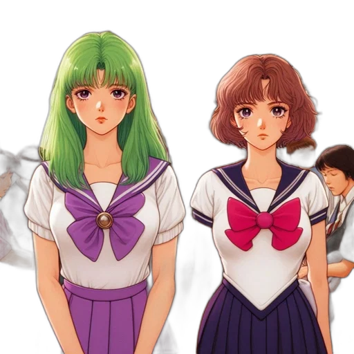 anime, concept art, pixel art, vaporwave transparent PNG cut-out