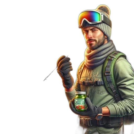 weapon, jacket, bottle, staff transparent PNG cut-out
