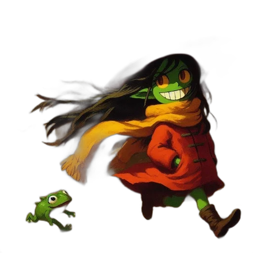 creature, mask, dragon, staff transparent PNG cut-out
