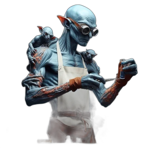 robot, staff, creature, mask transparent PNG cut-out