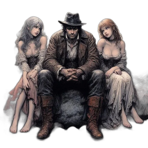 hat, concept art, comic book art, fantasy art transparent PNG cut-out