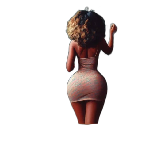 dress, hair, creature, 3d render transparent PNG cut-out