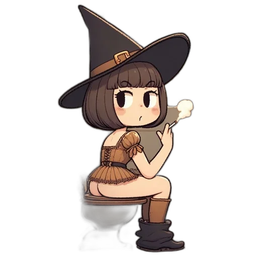 hat, staff, dress, weapon transparent PNG cut-out