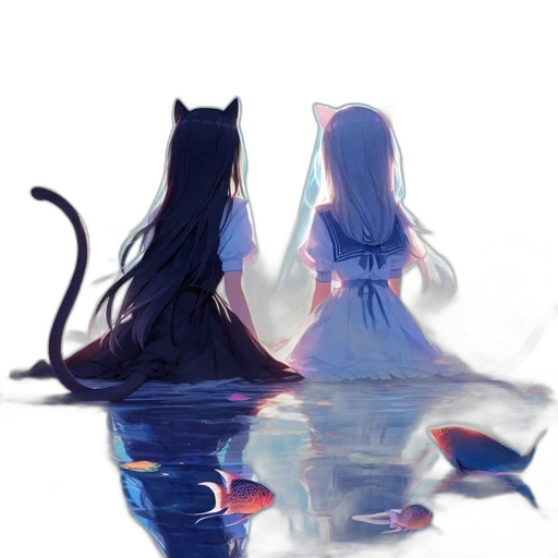 dress, concept art, watercolor, anime transparent PNG cut-out