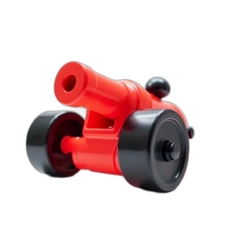 weapon, 3d render, red, toy transparent PNG cut-out