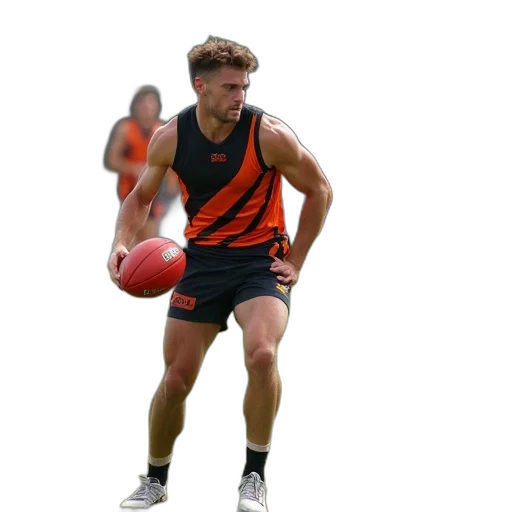australian, rules, footballer, action transparent PNG cut-out