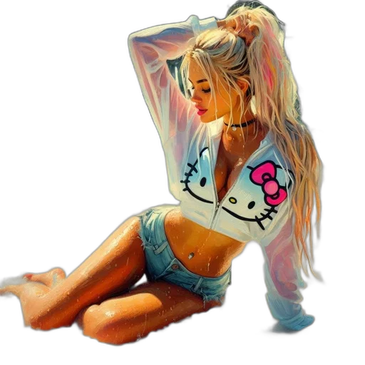 jacket, hair, concept art, watercolor transparent PNG cut-out