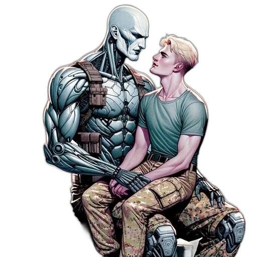 robot, comic book art, concept art, humanoid transparent PNG cut-out