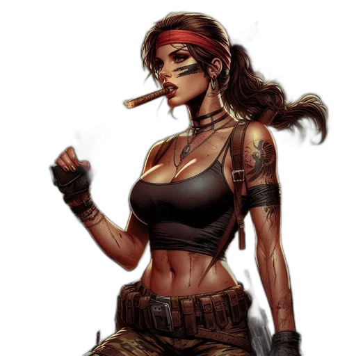 comic book art, cyberpunk, concept art, fantasy art transparent PNG cut-out