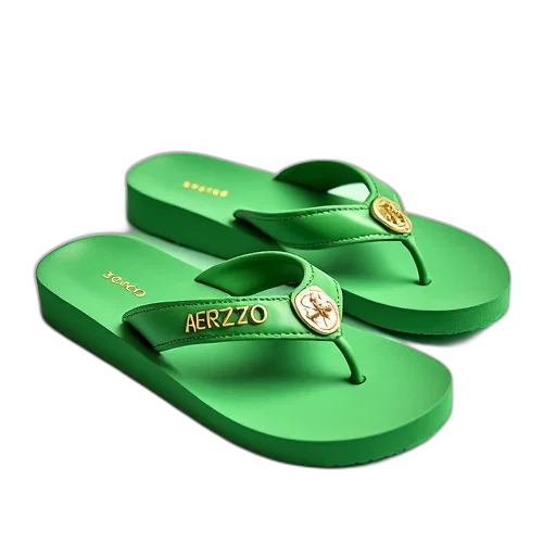 shoes, 3d render, green, pair transparent PNG cut-out