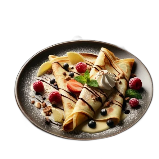 food, crepe, dessert, fruit transparent PNG cut-out