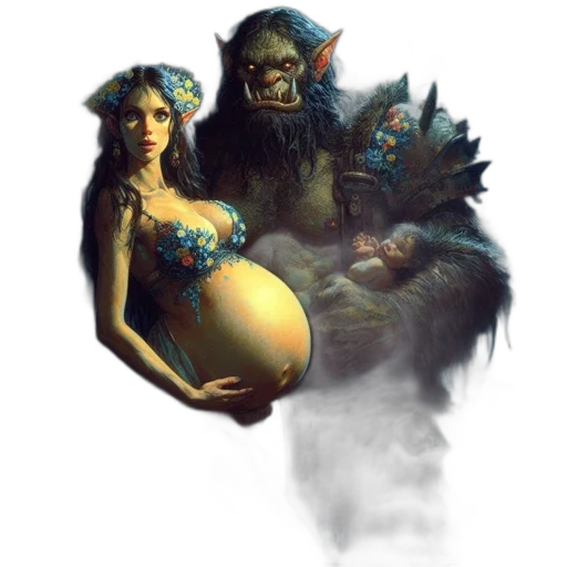 creature, crown, concept art, fantasy art transparent PNG cut-out