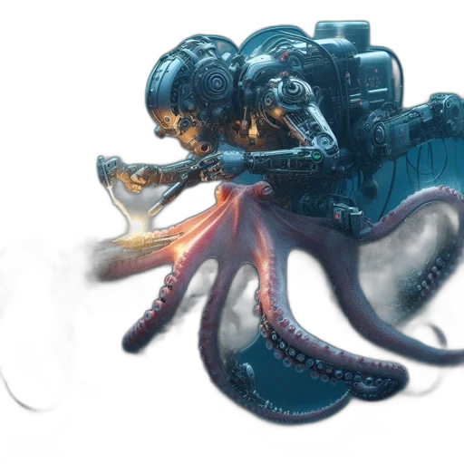 robot, creature, weapon, staff transparent PNG cut-out