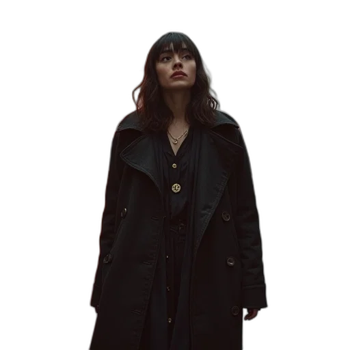 jacket, dress, staff, umbrella transparent PNG cut-out