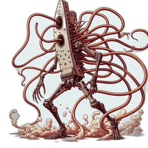 creature, robot, staff, weapon transparent PNG cut-out