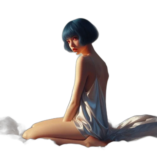 dress, hair, creature, concept art transparent PNG cut-out