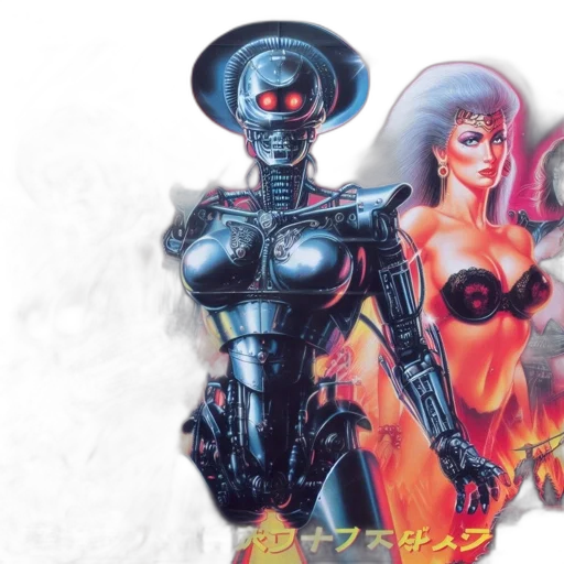 robot, comic book art, concept art, cyberpunk transparent PNG cut-out